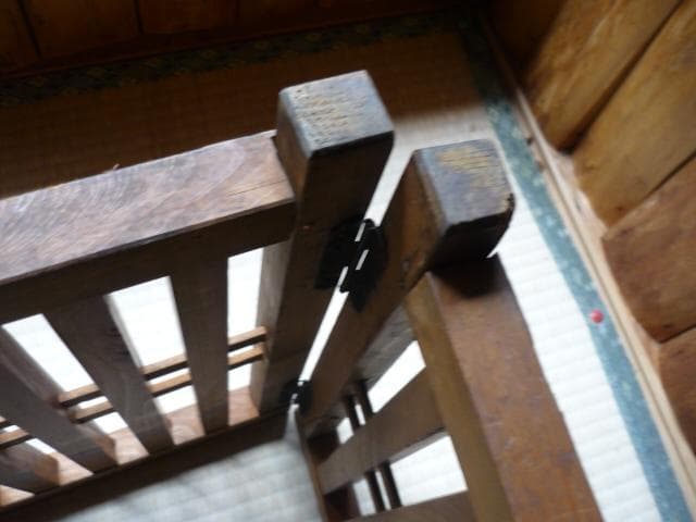 帳場格子 三つ折り 時代もの 木製 商店帳場 仕切り 商店帳場