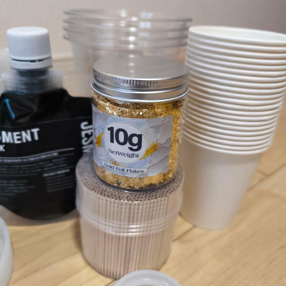 ジェスモナイト AC100 セット 顔料5色・モールド・金箔・道具一式