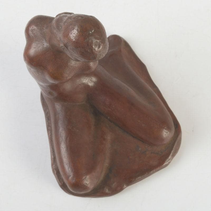 彫刻家 市之瀬廣太作 ブロンズ像 「波」 裸婦像 女性像 共箱 V