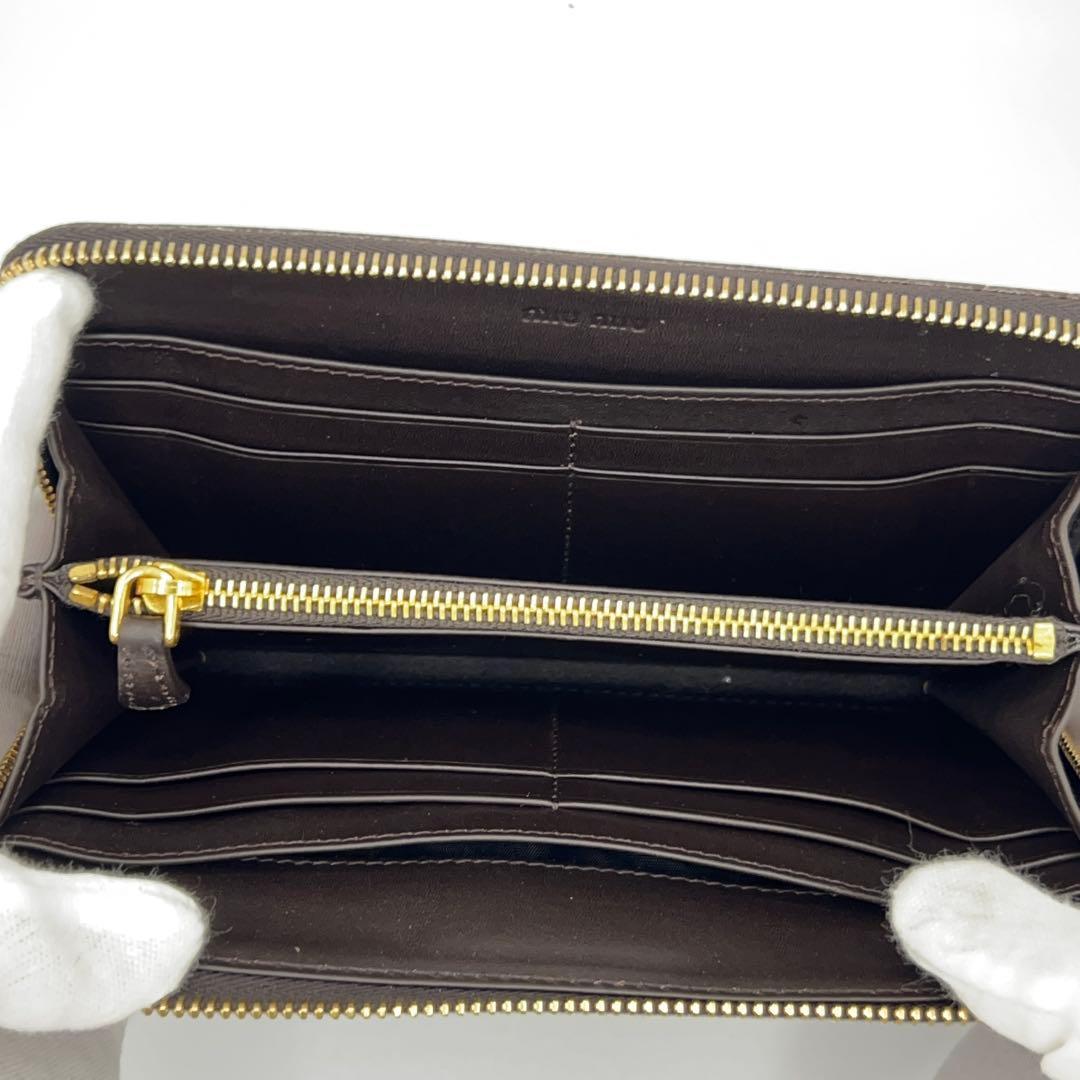 【付属品あり】miumiu ミュウミュウ クロコ 財布 ブラウン レザー 美品