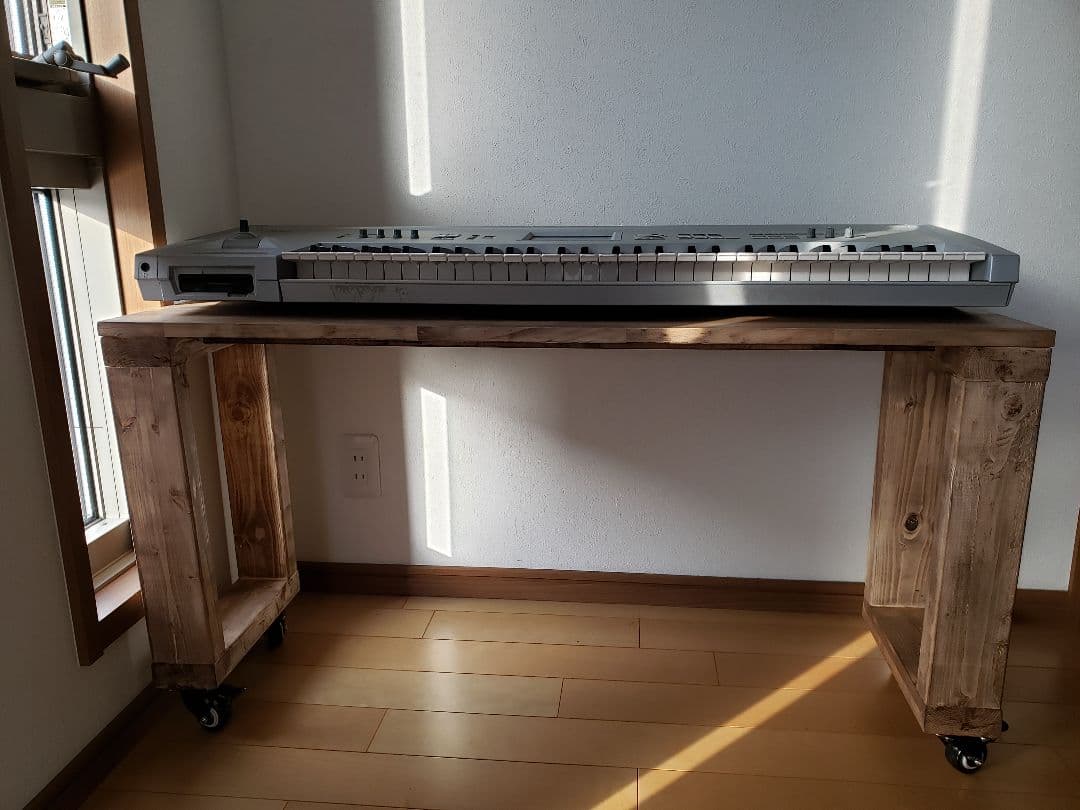 DTMデスク　スライドデスク　ウァールナット　ストッパー付き