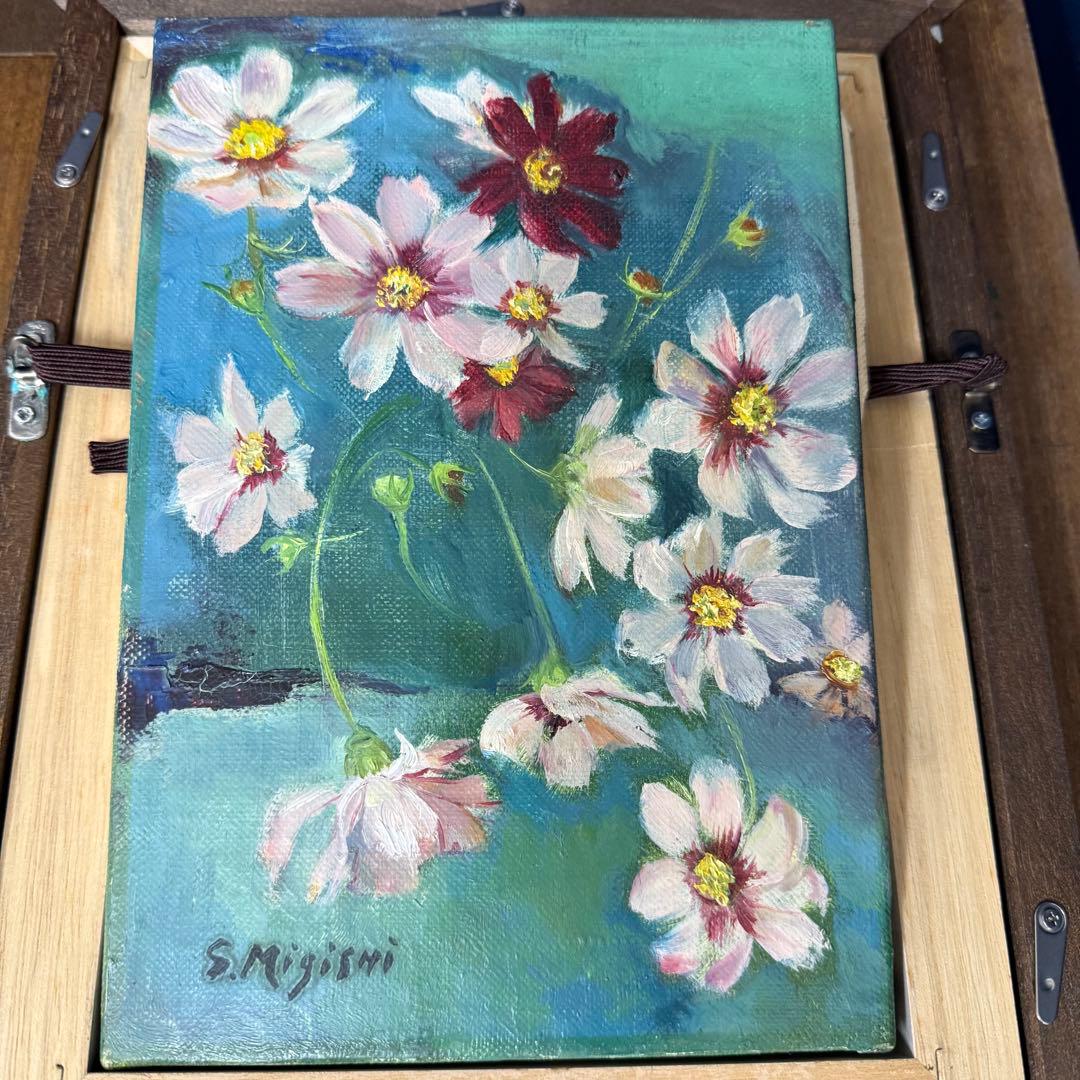 絵画 三岸節子 花 静物画 油絵 油彩 直筆 サイン入り