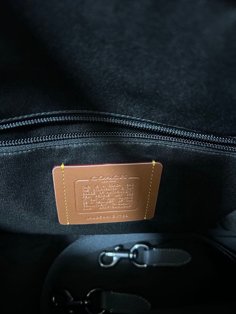 COACH グレー レザー ビジネスバッグ