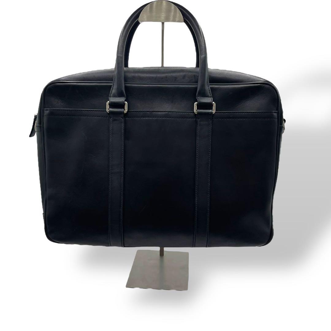 極美品　コーチ　2way ビジネスバッグ　ショルダー　2層　オールレザー　黒