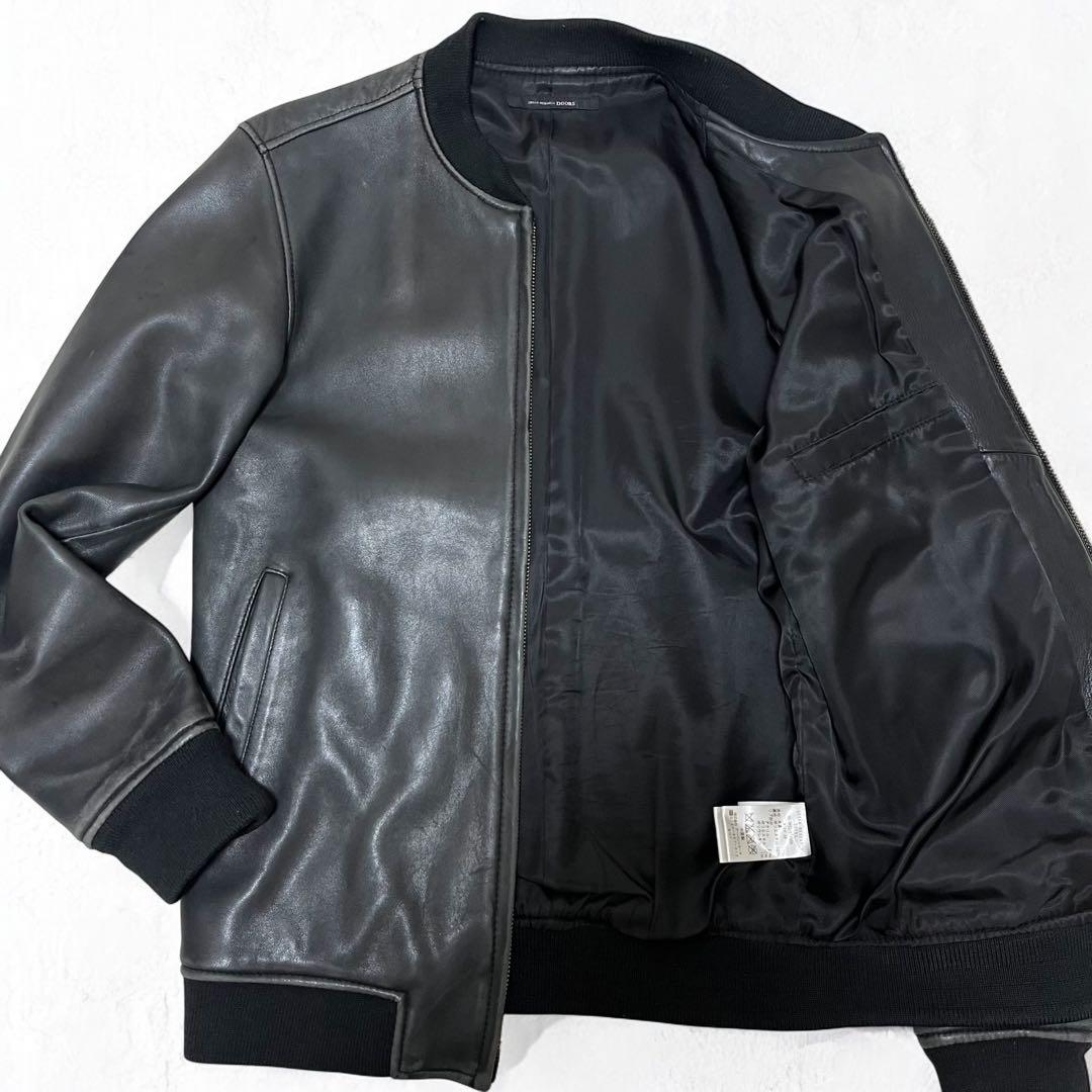 アーバンリサーチドアーズ ラムレザー MA-1 ブルゾン 羊革 シングル
