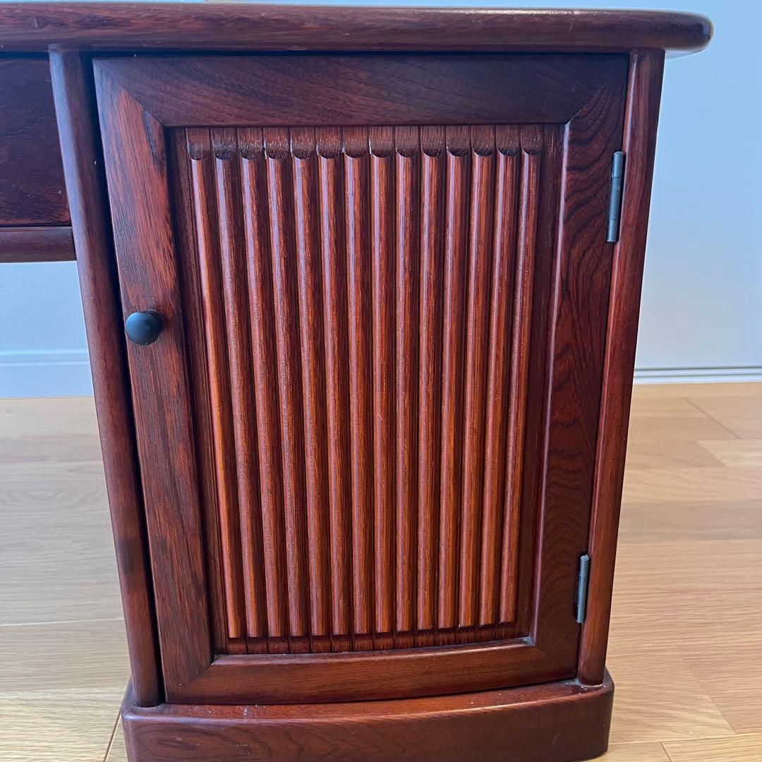 karimoku】文机 ライティングデスク レトロ 書斎机 収納付き 木製 文机