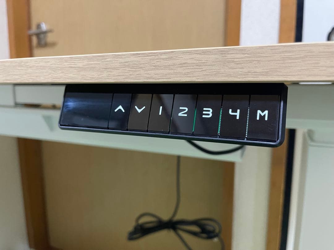 山善 電動昇降デスク スリム メモリー付