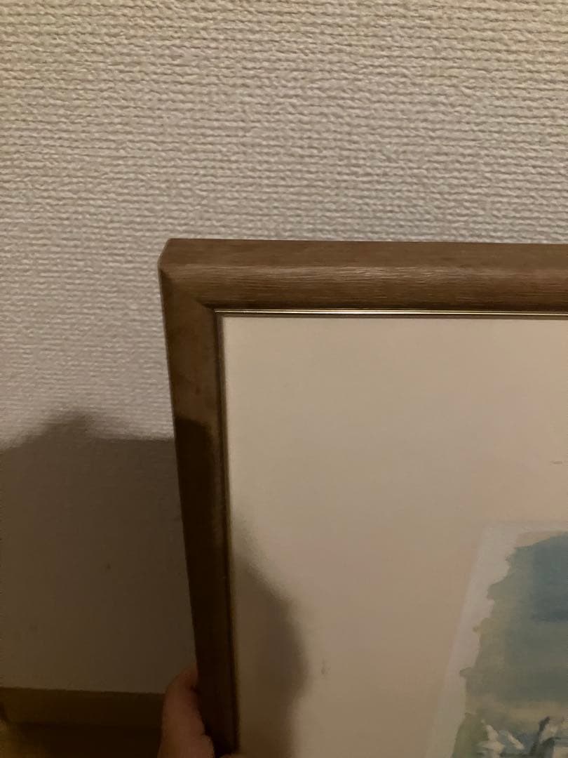 風景 水彩画 木製フレーム •作家：内田新哉 •作品名：afternoon te