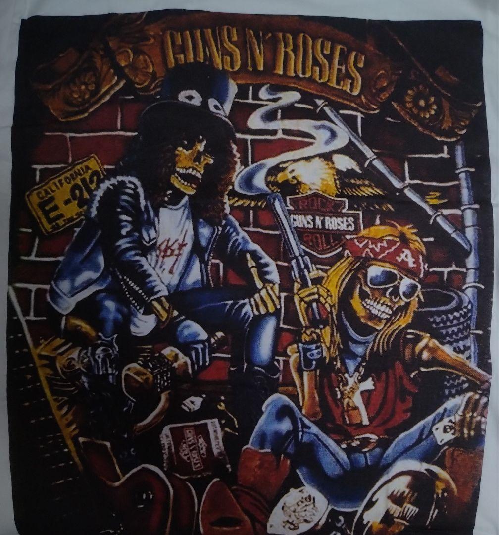 新品:ガンズ・アンド・ローゼズ「レアデザイン■イラストTシャツ」アクセル/スカル