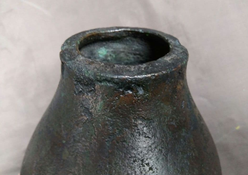 骨董　金属製　花瓶