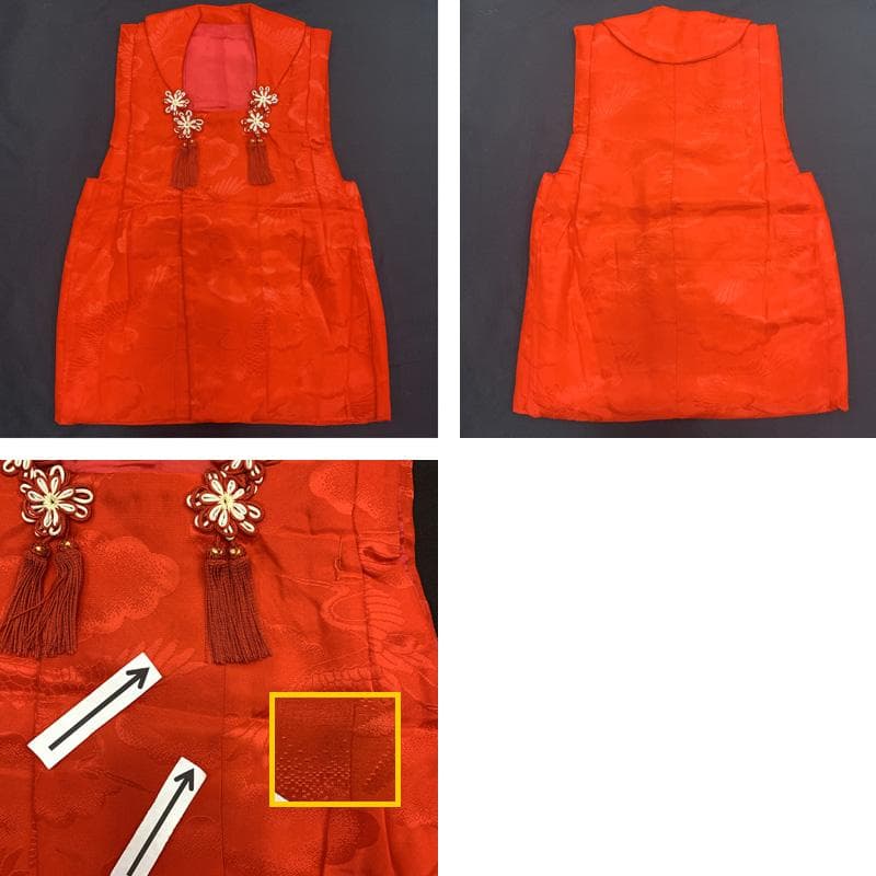 512ag68□七五三 三歳 女児 着物&被布 花車文 ピンク□美品