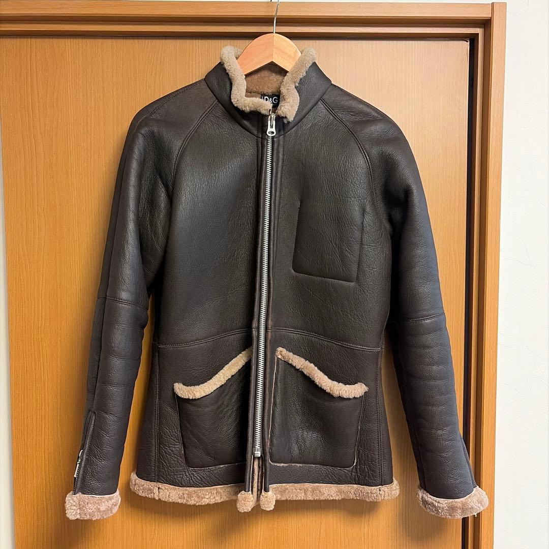 D&Gレザームートンジャケット M ダークブラウン Amazon | Denny&Dora メンズ ダークブラウン シープスキン ムートン