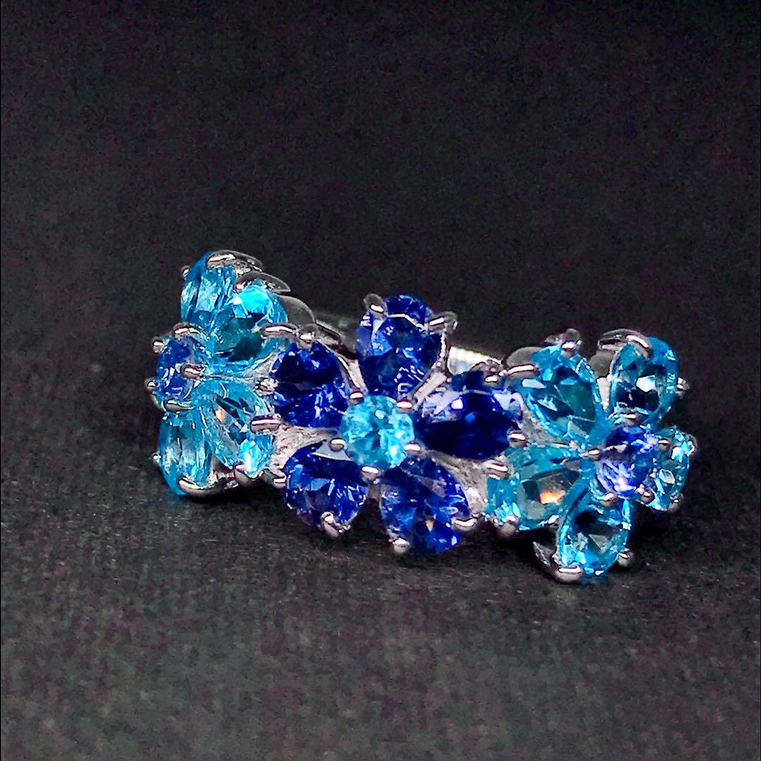 ポンテヴェキオ フラワーリング K18 マルチ ミックス カラーストーン