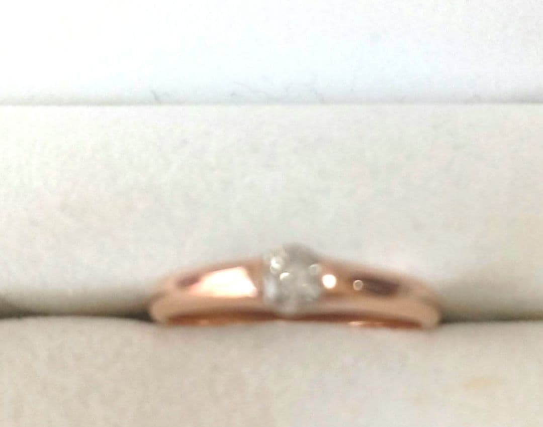 10金ローズゴールド 天然ダイヤモンドリング❕