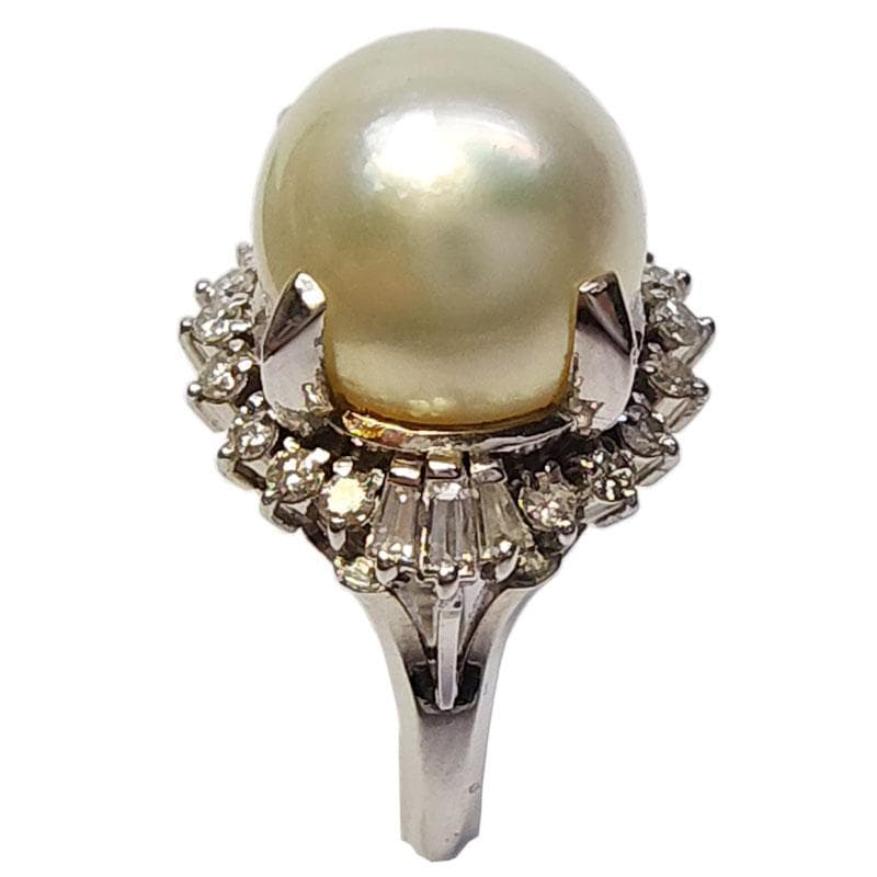 真珠　ダイヤモンド　プラチナ　リング