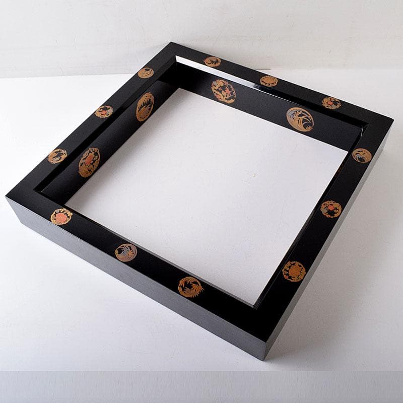 茶道具　輪島塗　北浜宗真作　四君子蒔絵　炉縁　共箱　8216C