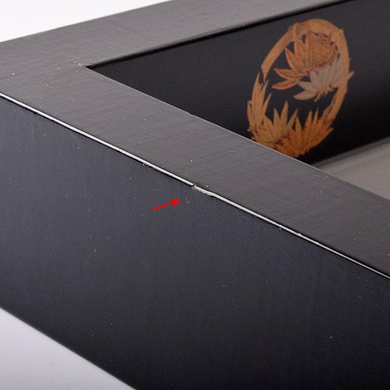 茶道具　輪島塗　北浜宗真作　四君子蒔絵　炉縁　共箱　8216C