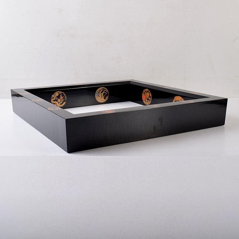 茶道具　輪島塗　北浜宗真作　四君子蒔絵　炉縁　共箱　8216C