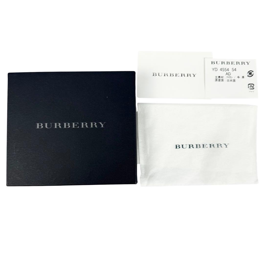 【極美品】バーバリーノバチェック 折り財布 サフィアーノ キャンバス ロゴ刻印