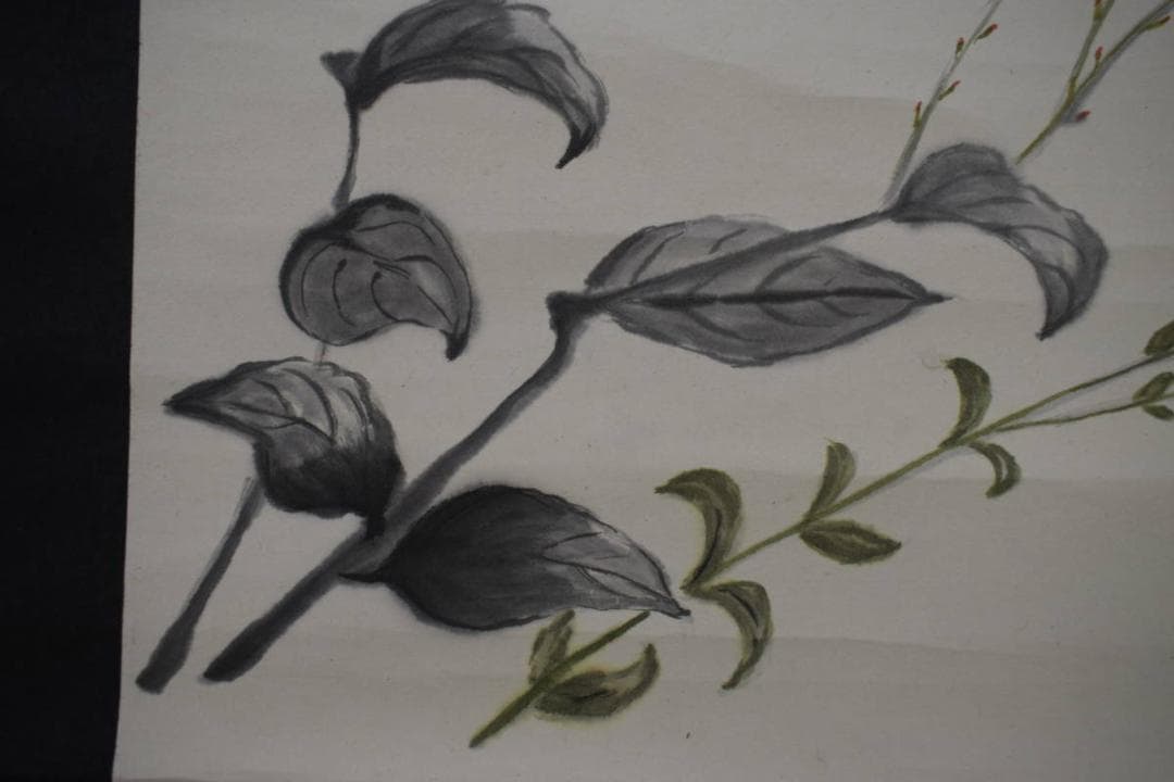 不詳/作者不詳/桔梗画賛/秋風や・・・/横物/花/布袋屋掛軸HK-34