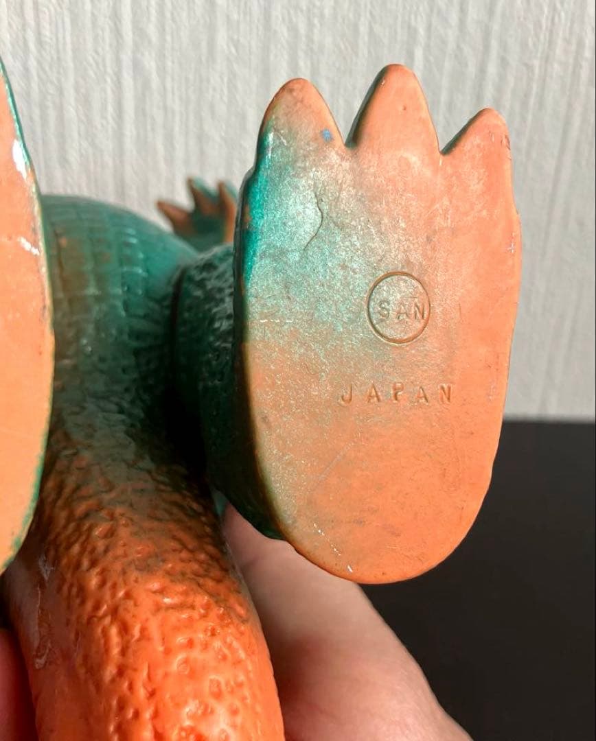 バラゴン マルサン スタンダードサイズ ツノ破損あり 全身メタグリーン