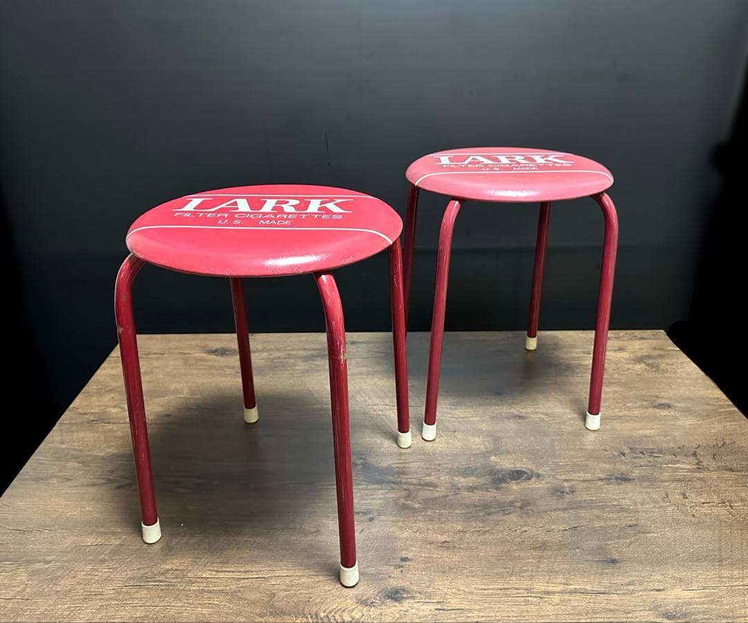 昭和レトロ レアヴィンテージ　LARK 丸椅子 スタッキングスツール 2脚セット
