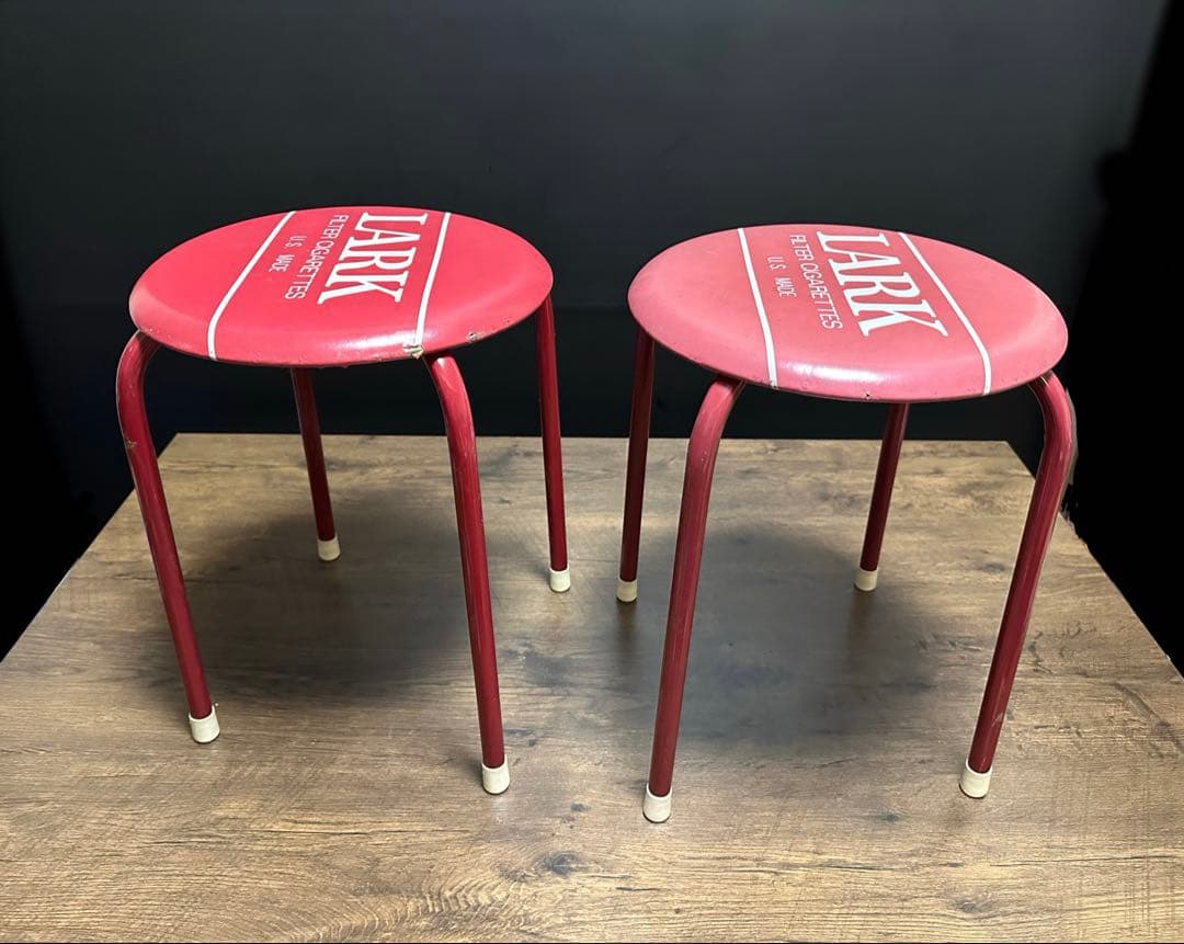 昭和レトロ レアヴィンテージ　LARK 丸椅子 スタッキングスツール 2脚セット