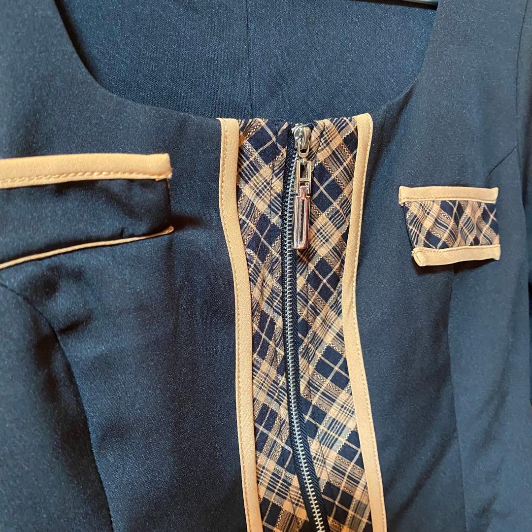 SOBRE ソブレ　チェック配色セットアップ　XL キャバ嬢　スカート　黒　茶系