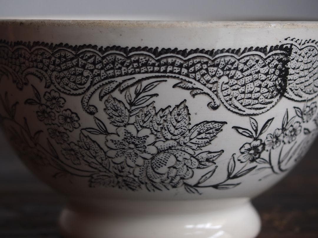 しろくま様専用___グリザイユ カフェオレボウル トランスファーウエア/K275