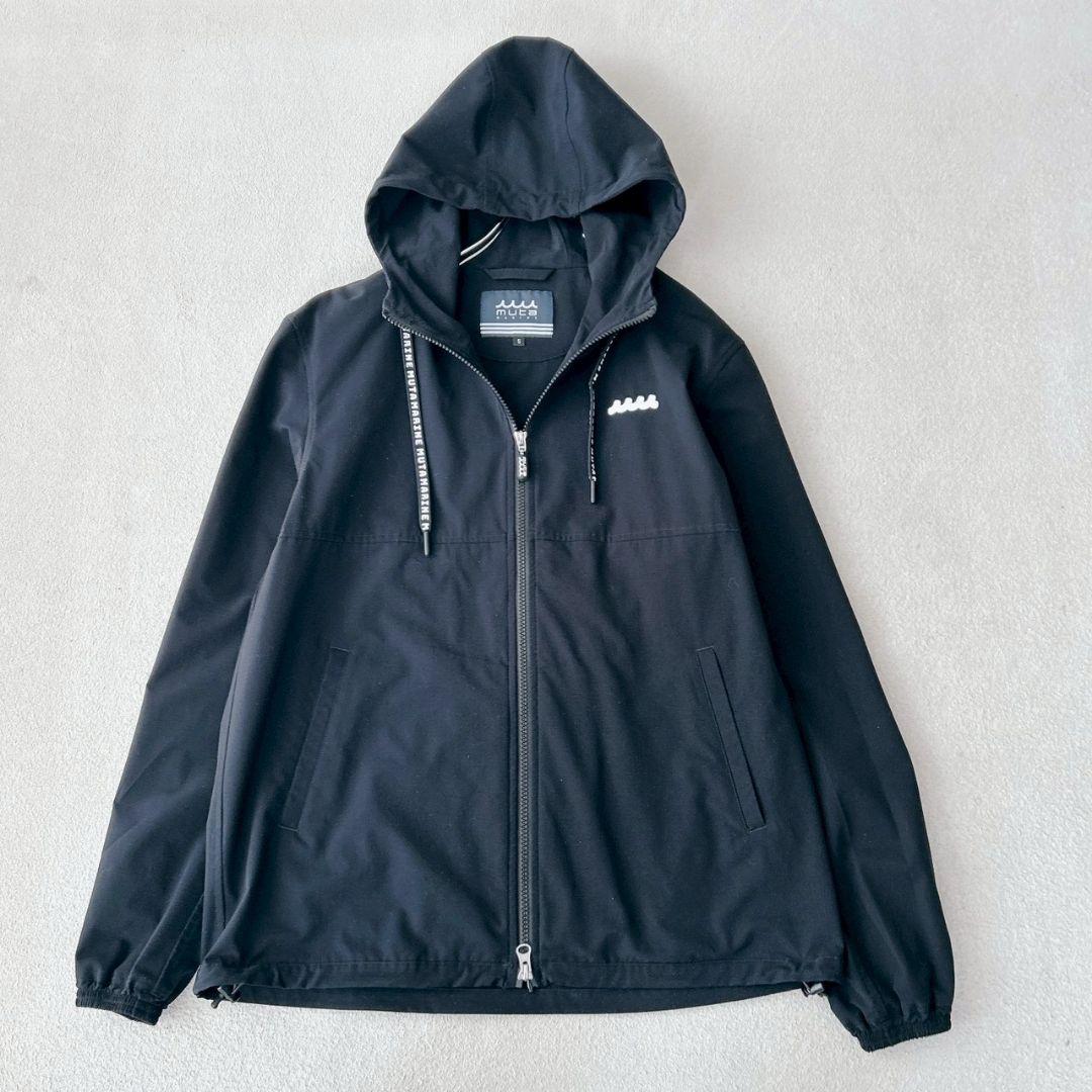 ムータマリン muta MARINE パーカー ロゴワッペン ブラック 黒