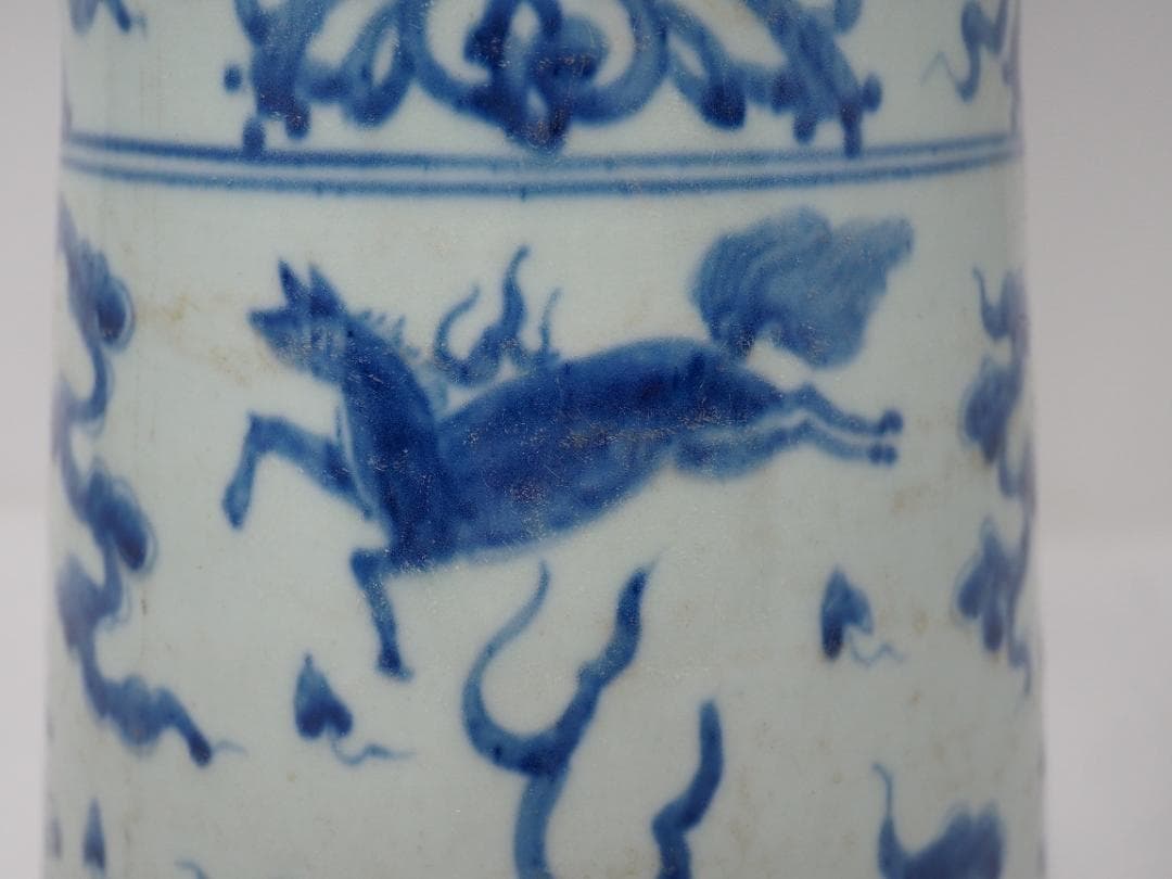 青花　染付　鳳凰紋　梅瓶　麒麟　中国　中華