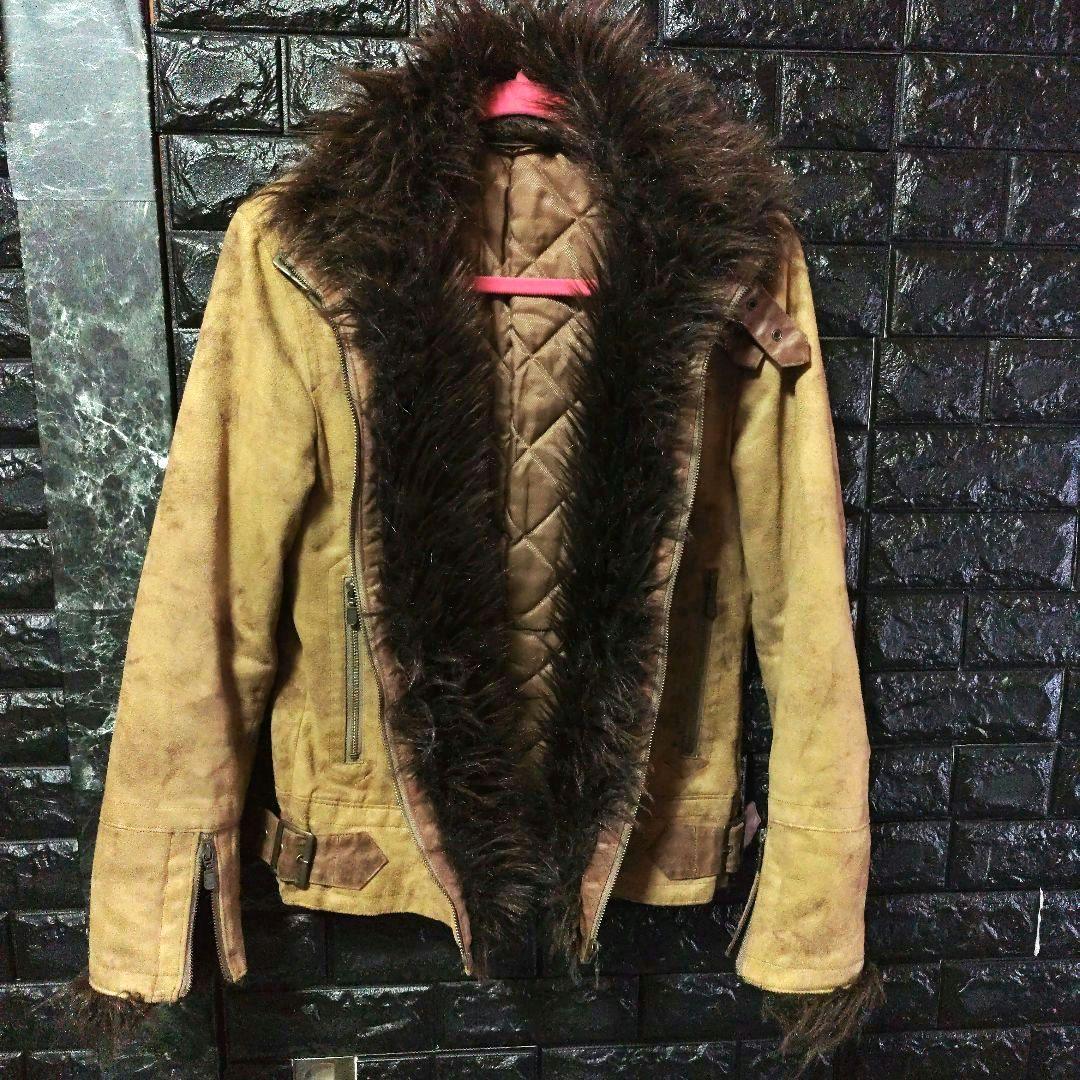 トルネードマート　ブラウン系　色ムラ加工　マイクロスエード　ファージャケット