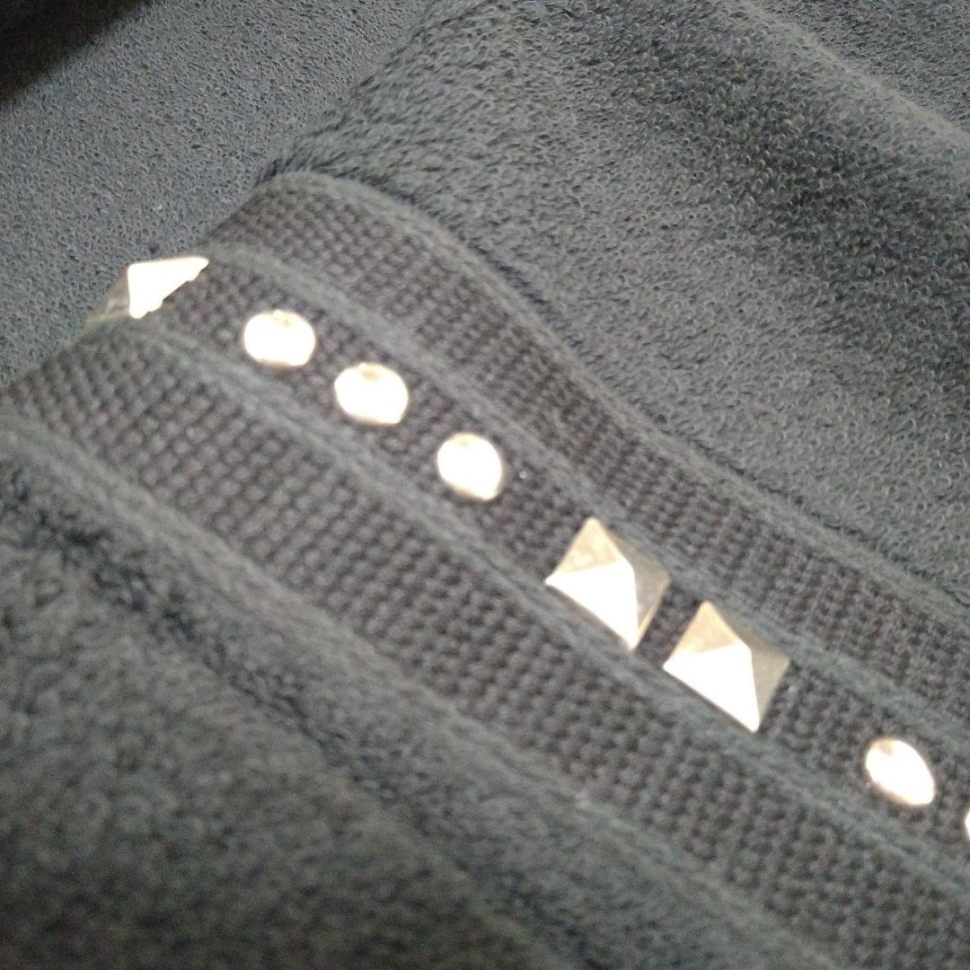 新品 DIESEL 2枚セットスタッズ付き黒バスタオル ハンドタオル大