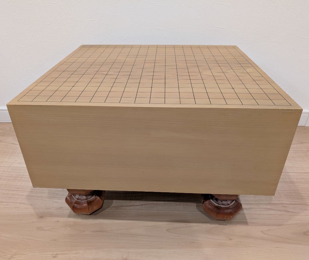 【良品】本格碁盤 5寸8分 脚付 板目 へそ付き 高級 足つき 囲碁盤