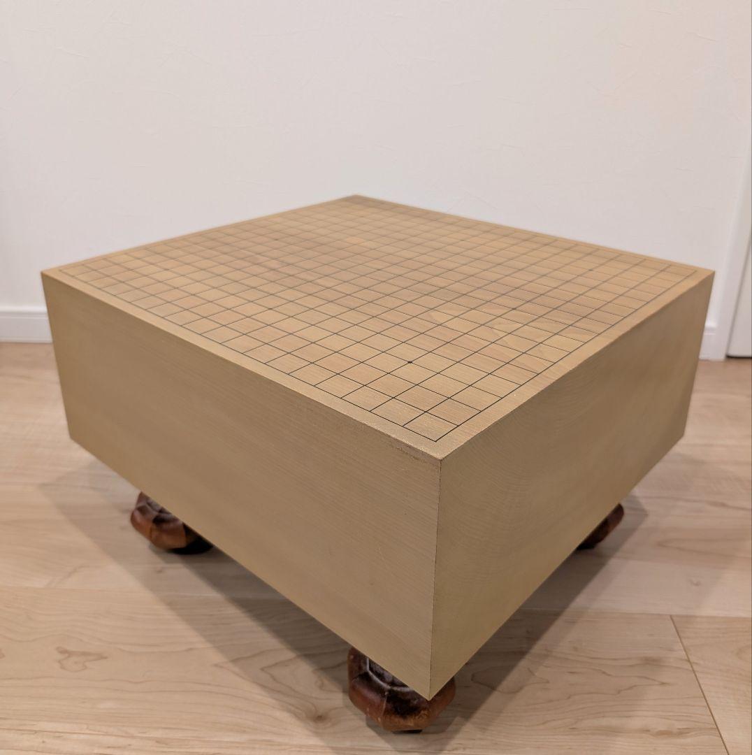 【良品】本格碁盤 5寸8分 脚付 板目 へそ付き 高級 足つき 囲碁盤