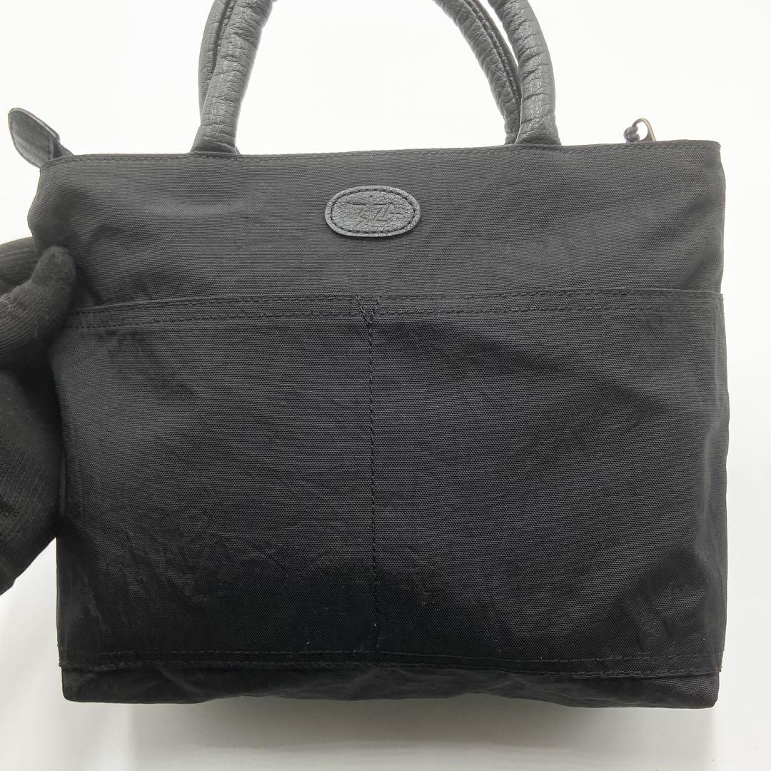 極美品　IBIZA イビサ　ゾウ　ハンドバッグ　ナイロン　レザー　ブラック