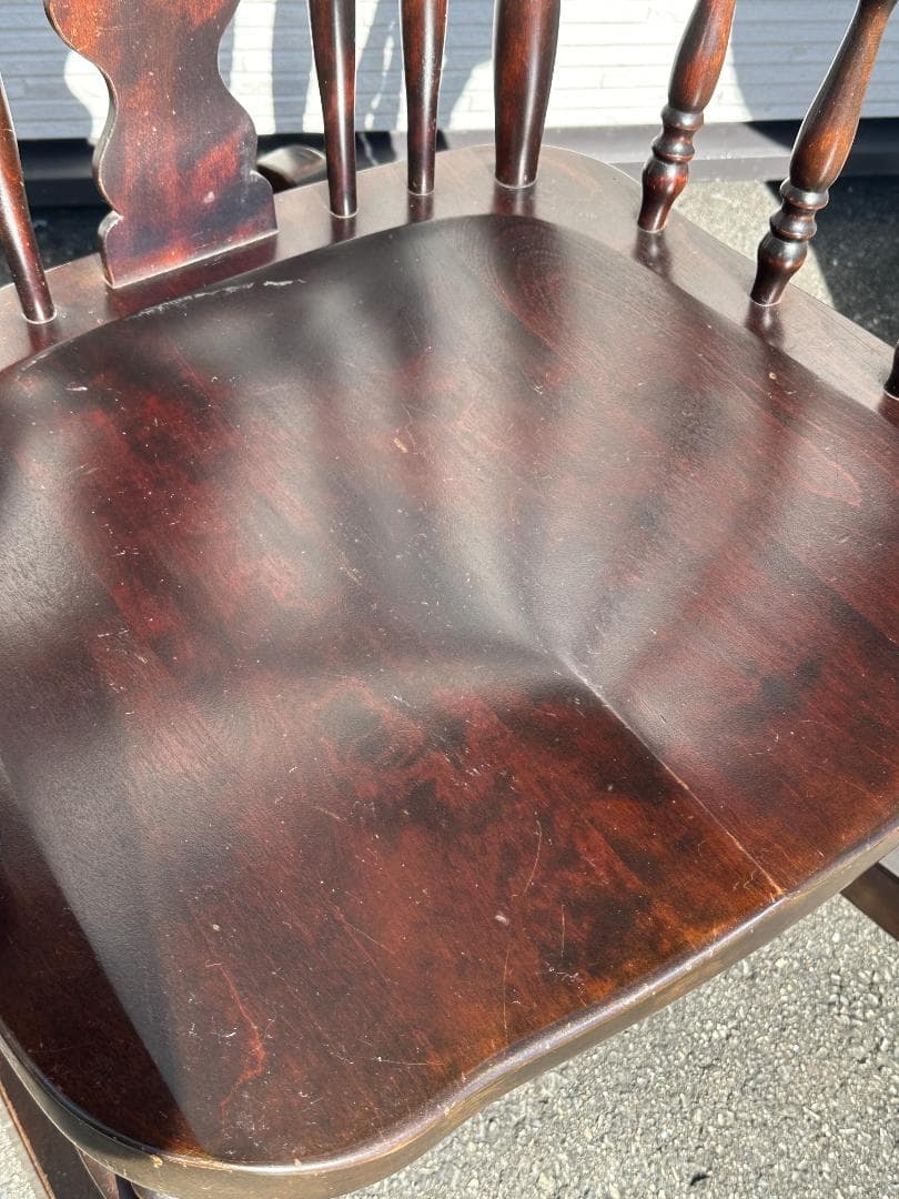 北海道民芸家具 ビンテージ 木製 ロッキングチェア ブラウン K992