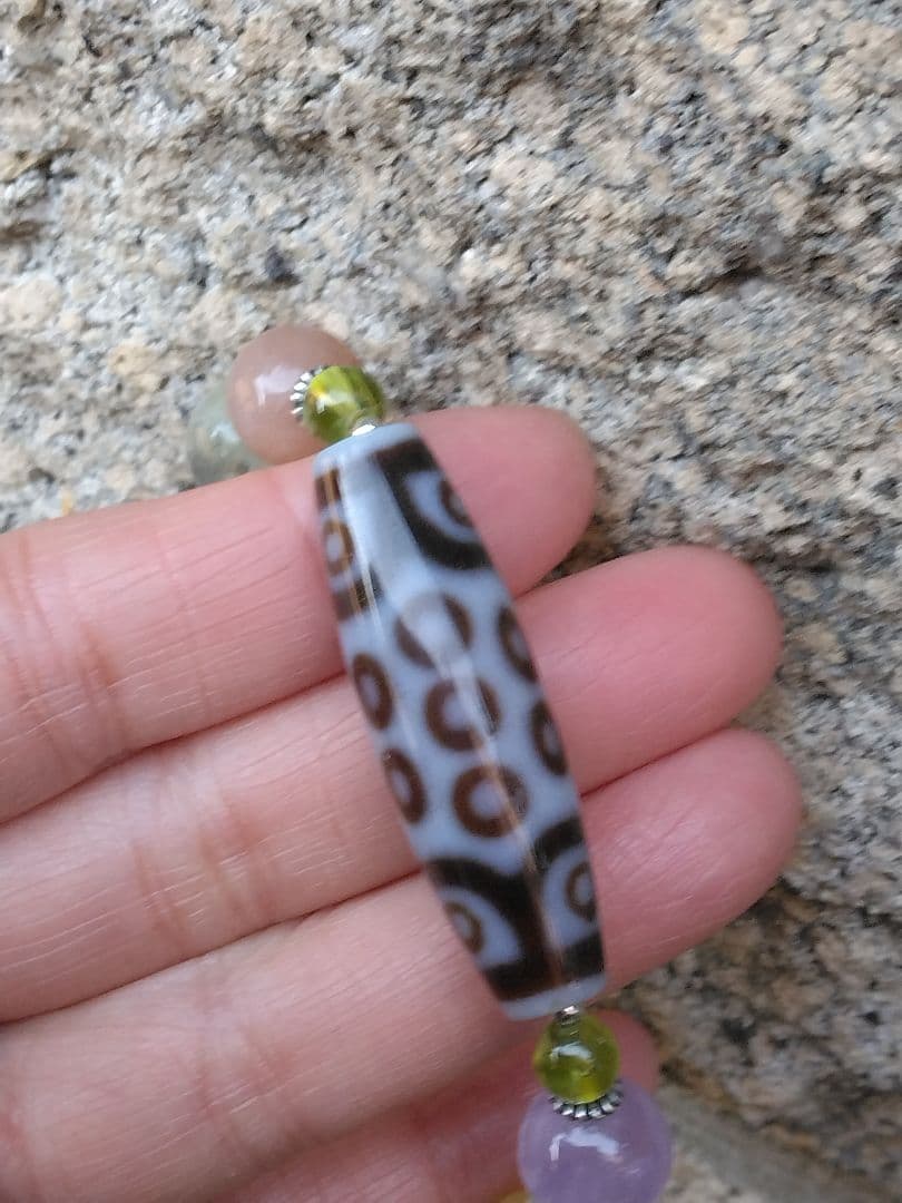 完全無欠❇二十一眼天珠Ⅰ⭐白天珠Ⅰ天珠ブレスレットⅠ