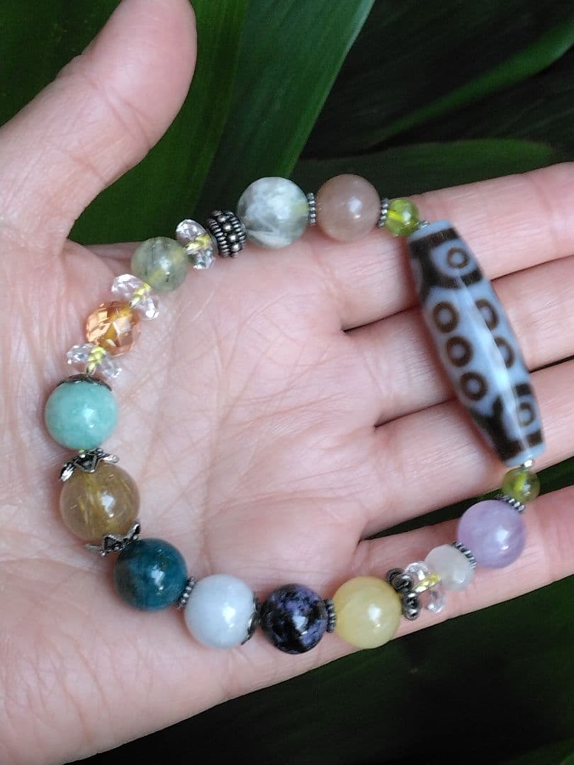 完全無欠❇二十一眼天珠Ⅰ⭐白天珠Ⅰ天珠ブレスレットⅠ