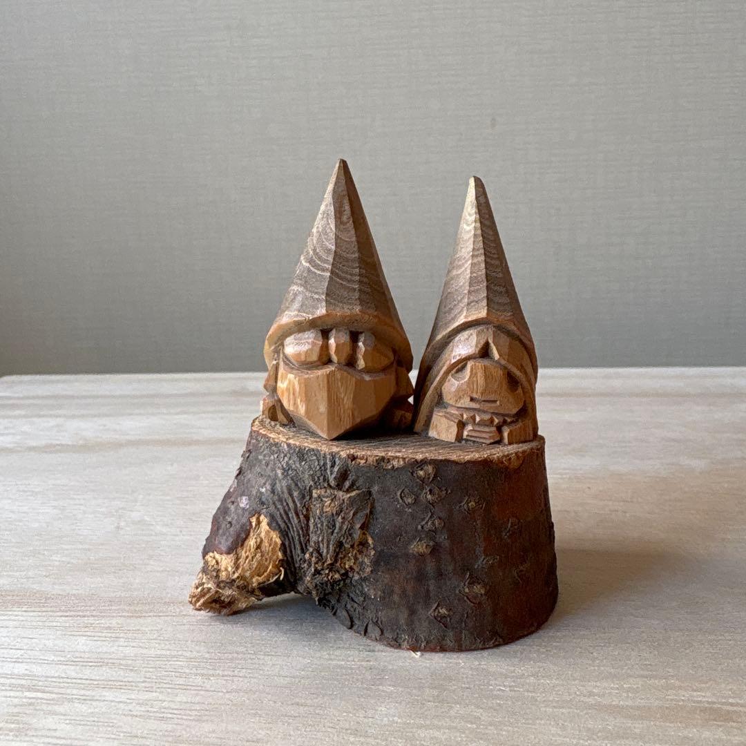 北海道 コロポックル 木彫り 置物 お土産 - メルカリ