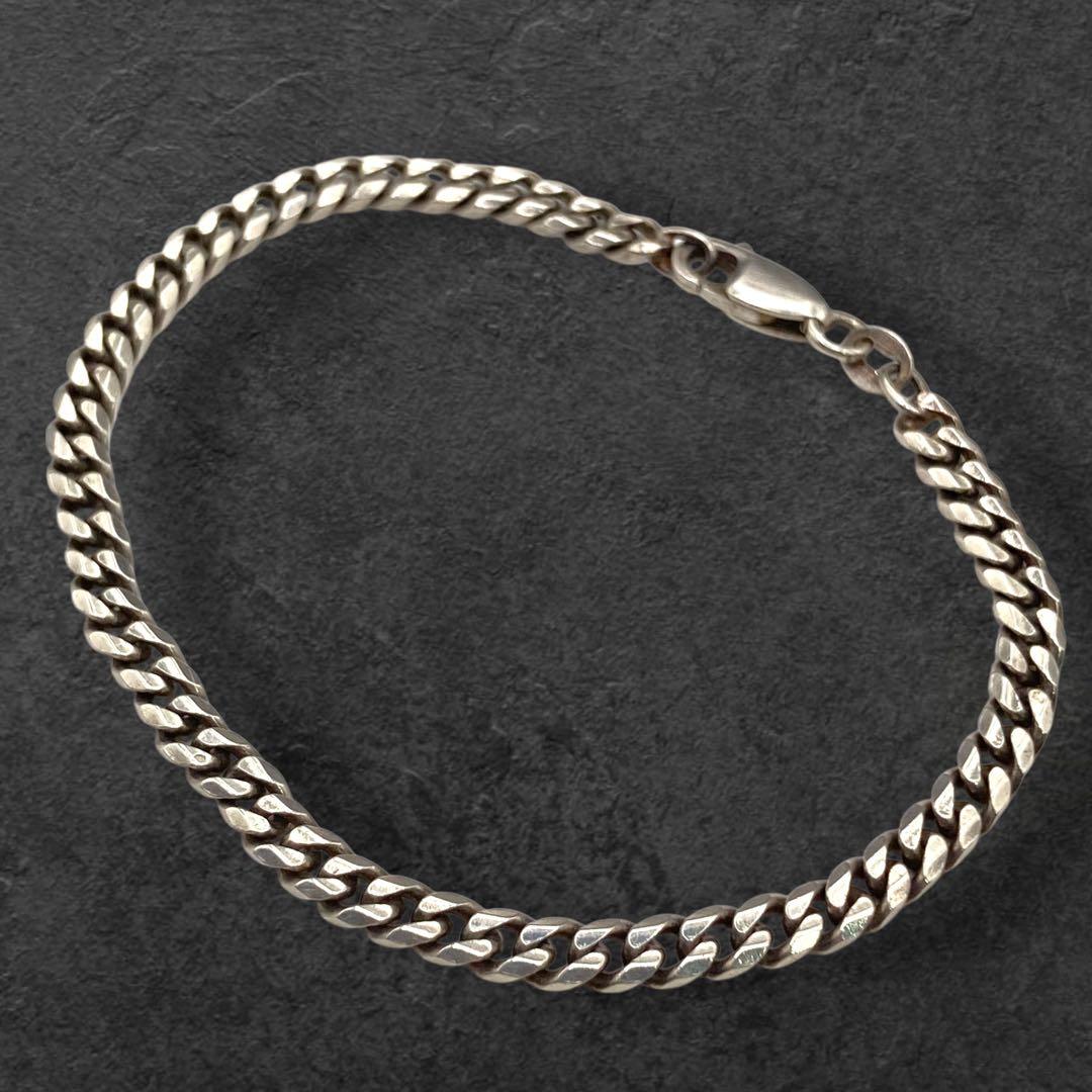 SV925 6面喜平チェーンブレスレット 18cm 幅4mm 379
