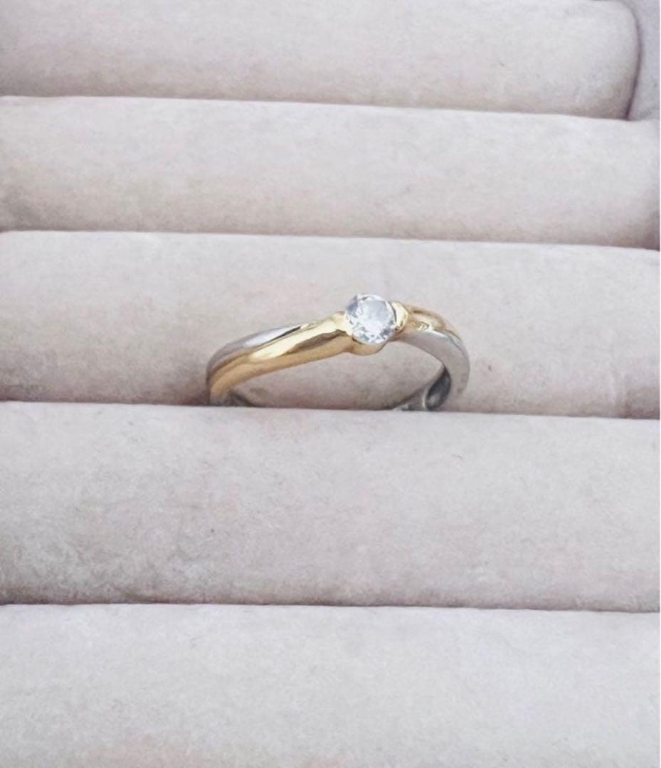 ぺ*た様 K18 金 ゴールド PT900 プラチナ ダイヤ 指輪 リング