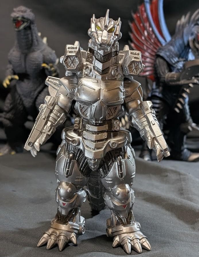 FWゴジラ＆ガイガン（公開年発売版）＋機龍（現行サイズ）バンダイソフビ