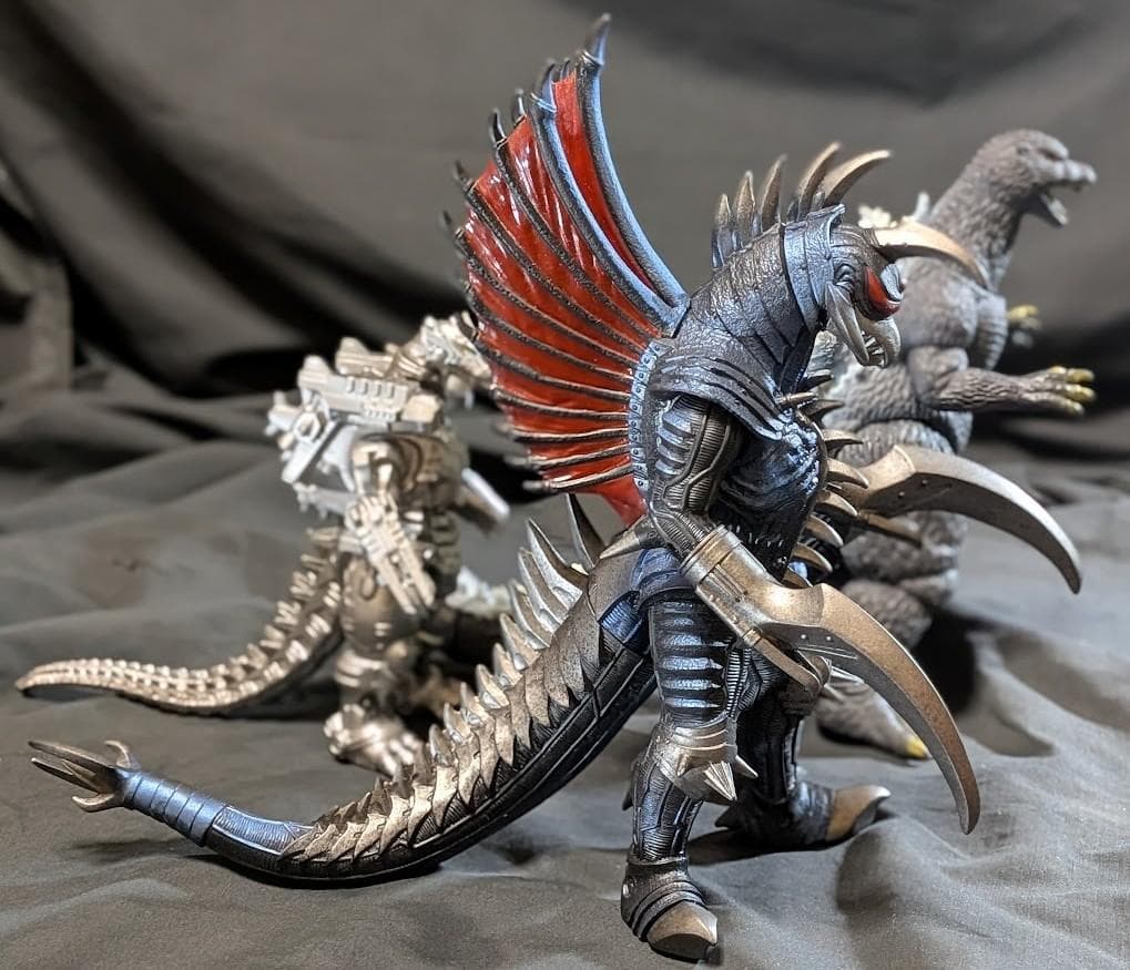 FWゴジラ＆ガイガン（公開年発売版）＋機龍（現行サイズ）バンダイソフビ