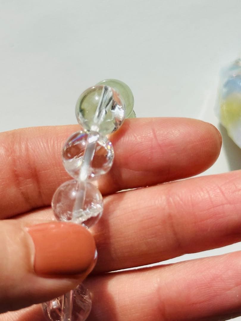 ユニドロブレスレットE グリーン系　内周16センチ