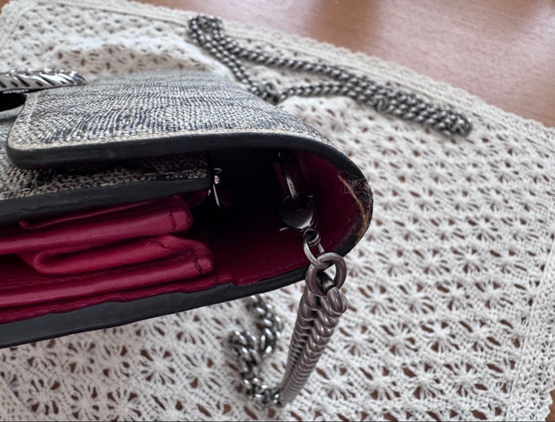 【Gucci ディオニュソス】GG 柄 チェーン ショルダーバッグ