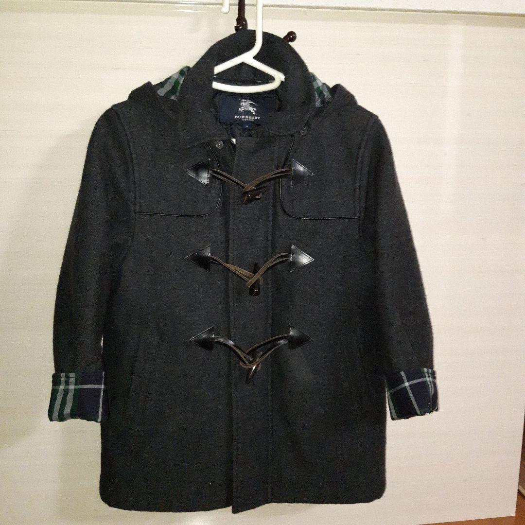 BURBERRYダッフルコートキッズ Sサイズ130～140グレー BURBERRYダッフルコートキッズ Sサイズ130～140グレーフェイクファー
