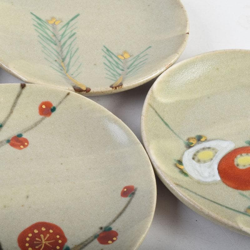 和食器　茶懐石　幸兵衛窯　絵変　銘々皿　五客　共箱　6点まとめて　V　8932A