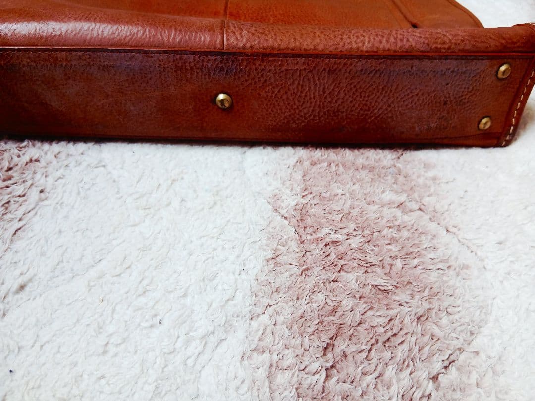 ブラウンレザー ビジネスバッグ ハンドル付き