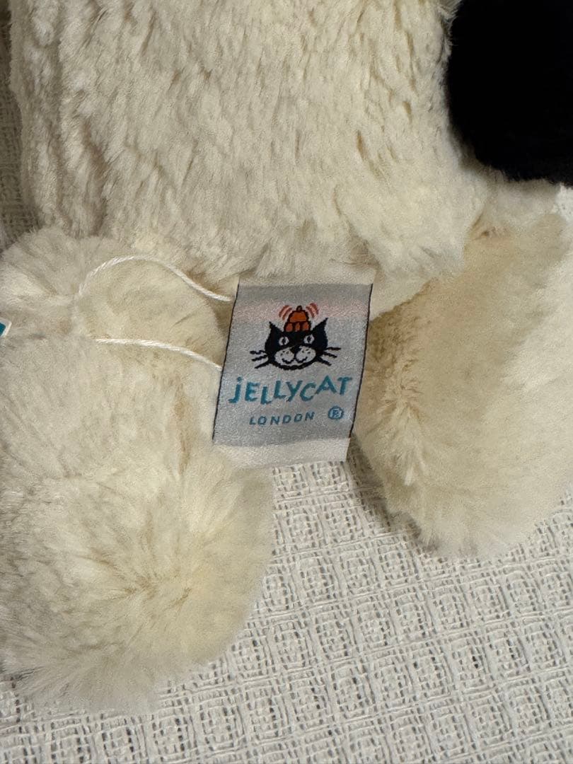 ジェリーキャット　パピー　犬　dog ぬいぐるみ　白 黒　ぶち　M